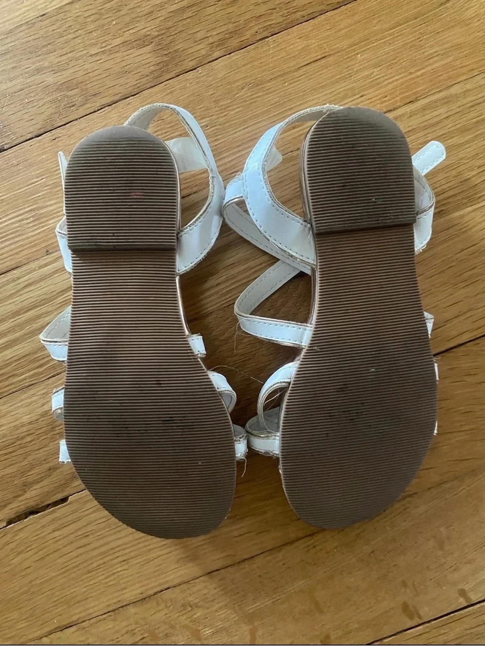 Janie and Jack Girls' Metallic Gold and White Strappy Sandals